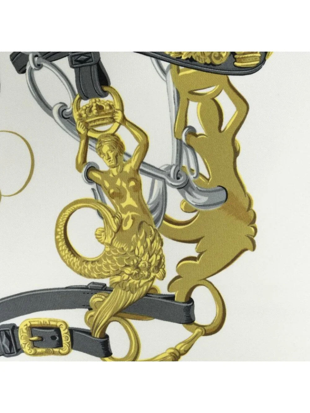 Hermes Scarf Pink Gray Gold 100 % Twill Silk
